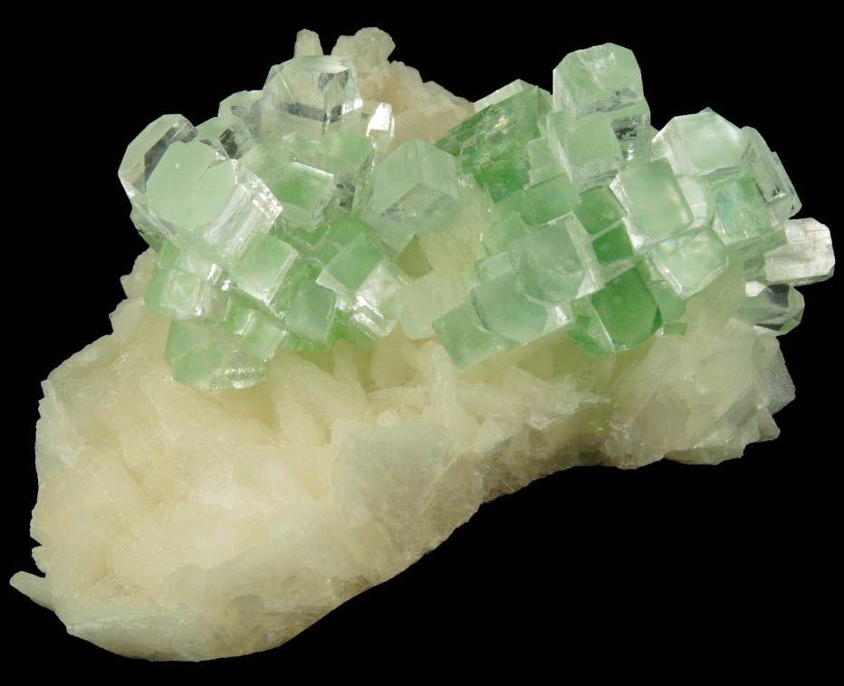 Apophyllite on Stilbite from Momin Akhada, near Rahuri, 50 km north of Ahmednagar, Maharashtra, India