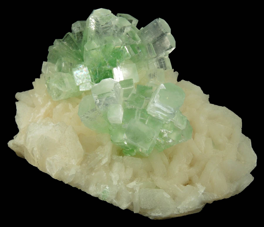 Apophyllite on Stilbite from Momin Akhada, near Rahuri, 50 km north of Ahmednagar, Maharashtra, India