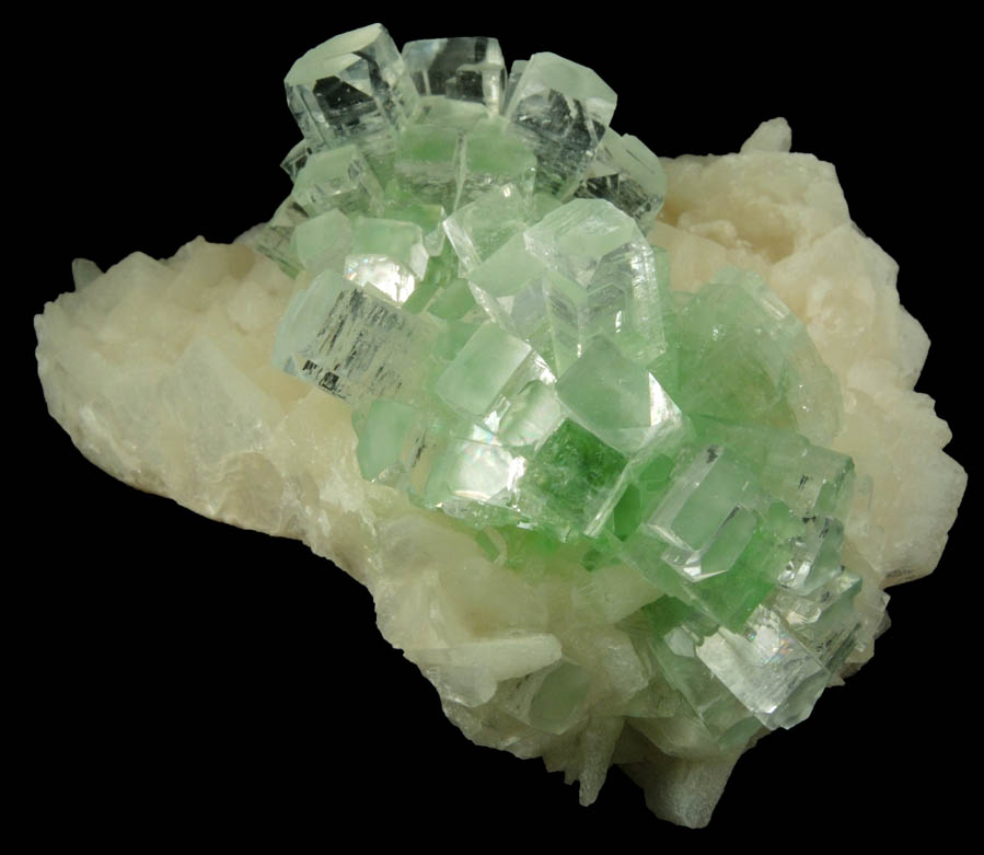 Apophyllite on Stilbite from Momin Akhada, near Rahuri, 50 km north of Ahmednagar, Maharashtra, India