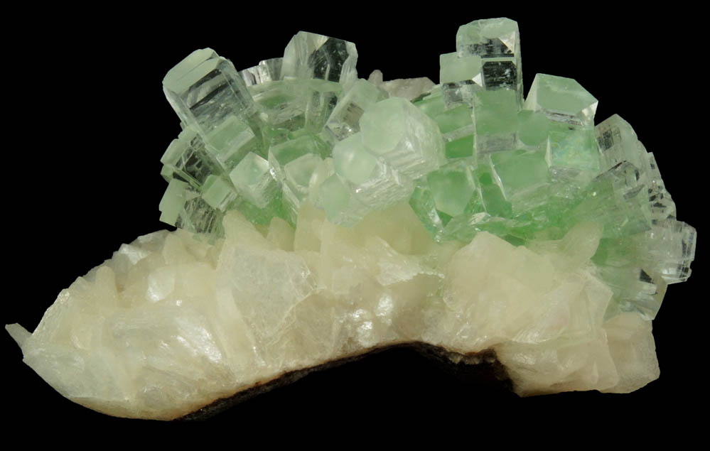 Apophyllite on Stilbite from Momin Akhada, near Rahuri, 50 km north of Ahmednagar, Maharashtra, India