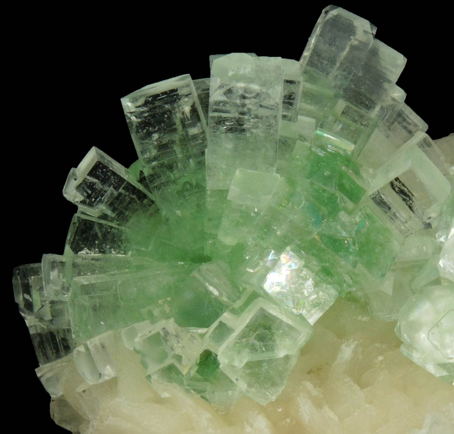 Apophyllite on Stilbite from Momin Akhada, near Rahuri, 50 km north of Ahmednagar, Maharashtra, India