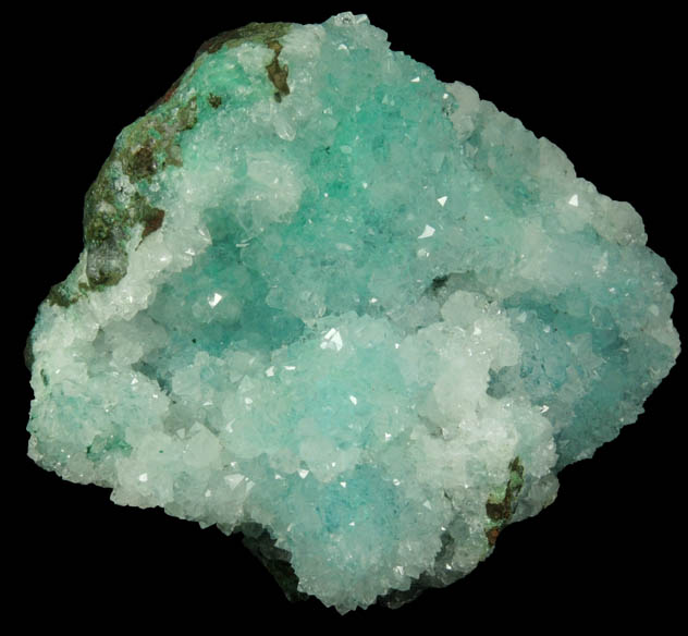 Quartz over Chrysocolla from Ray Mine, Mineral Creek District, Pinal County, Arizona