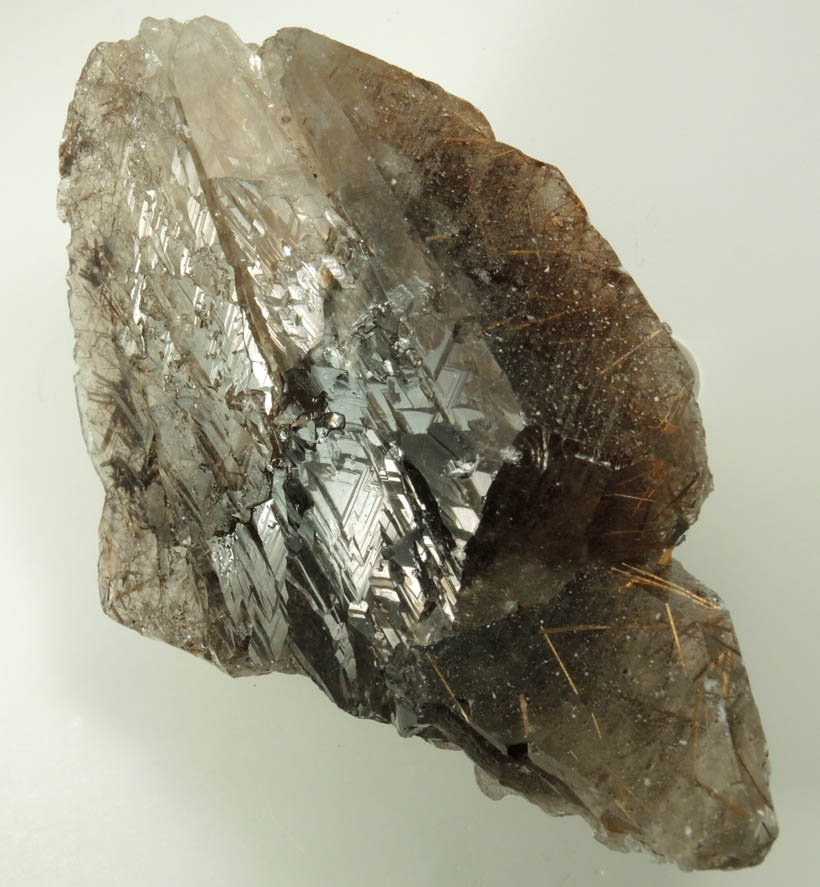 Quartz var. Smoky Quartz with Rutile inclusions and minor Hematite from Novo Horizonte, Bahia, Brazil