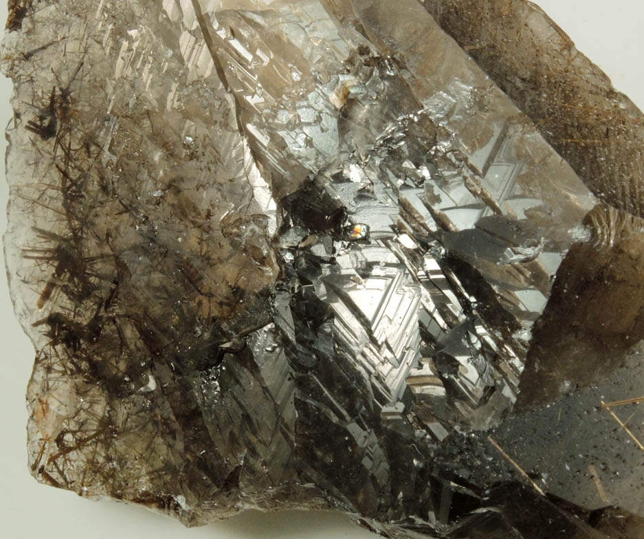 Quartz var. Smoky Quartz with Rutile inclusions and minor Hematite from Novo Horizonte, Bahia, Brazil