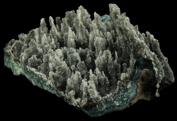 Quartz (parallel black stalactitic formations) from Catalan Agate-Amethyst District, Southern Paran Basalt Basin, Artigas, Uruguay