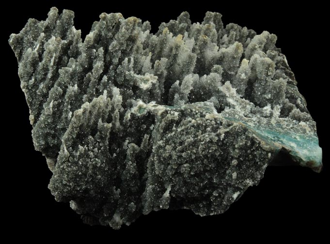 Quartz (parallel black stalactitic formations) from Catalan Agate-Amethyst District, Southern Paran Basalt Basin, Artigas, Uruguay