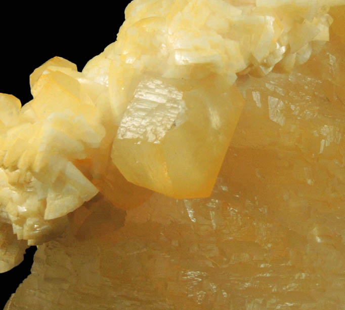 Calcite with Dolomite from Corydon Crushed Stone Quarry, Second Level, 1st Zone, Harrison County, Indiana