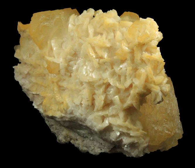 Calcite with Dolomite from Corydon Crushed Stone Quarry, Second Level, 1st Zone, Harrison County, Indiana