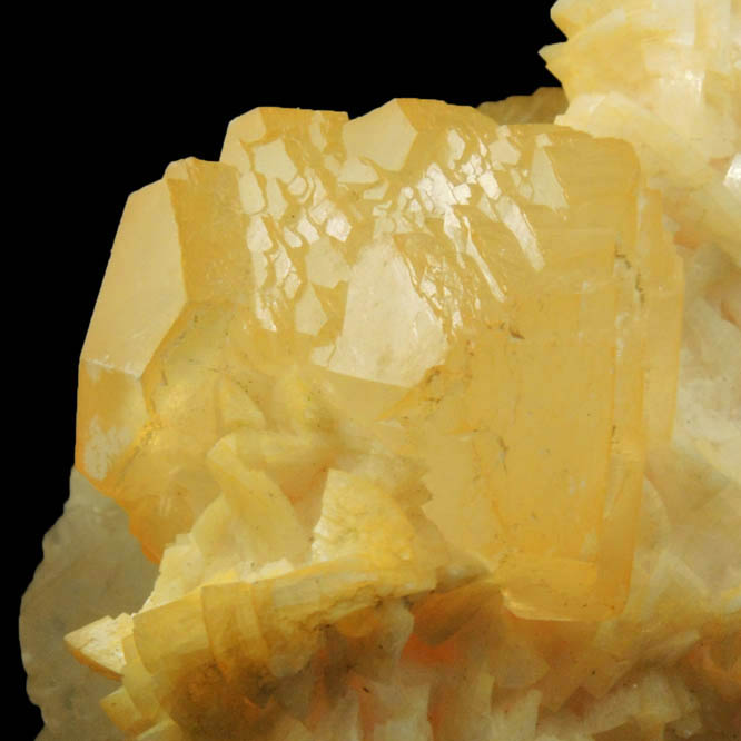 Calcite with Dolomite from Corydon Crushed Stone Quarry, Second Level, 1st Zone, Harrison County, Indiana