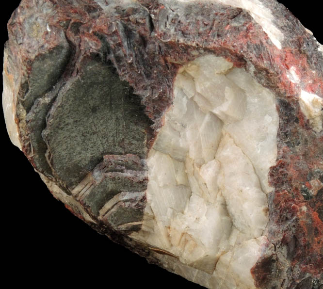 Zincite in Calcite from Franklin Mine, Sussex County, New Jersey (Type Locality for Zincite)