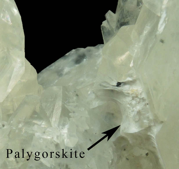 Calcite with Palygorskite from Pend Oreille Mine, Metalline Falls, Pend Oreille County, Washington