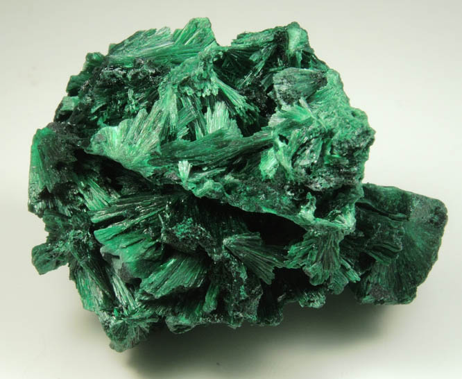 Malachite (fibrous) from Kolwezi Mining District, 240 km WNW of  Lubumbashi, Katanga Copperbelt, Lualaba Province, Democratic Republic of the Congo