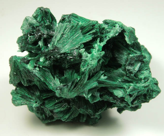 Malachite (fibrous) from Kolwezi Mining District, 240 km WNW of  Lubumbashi, Katanga Copperbelt, Lualaba Province, Democratic Republic of the Congo