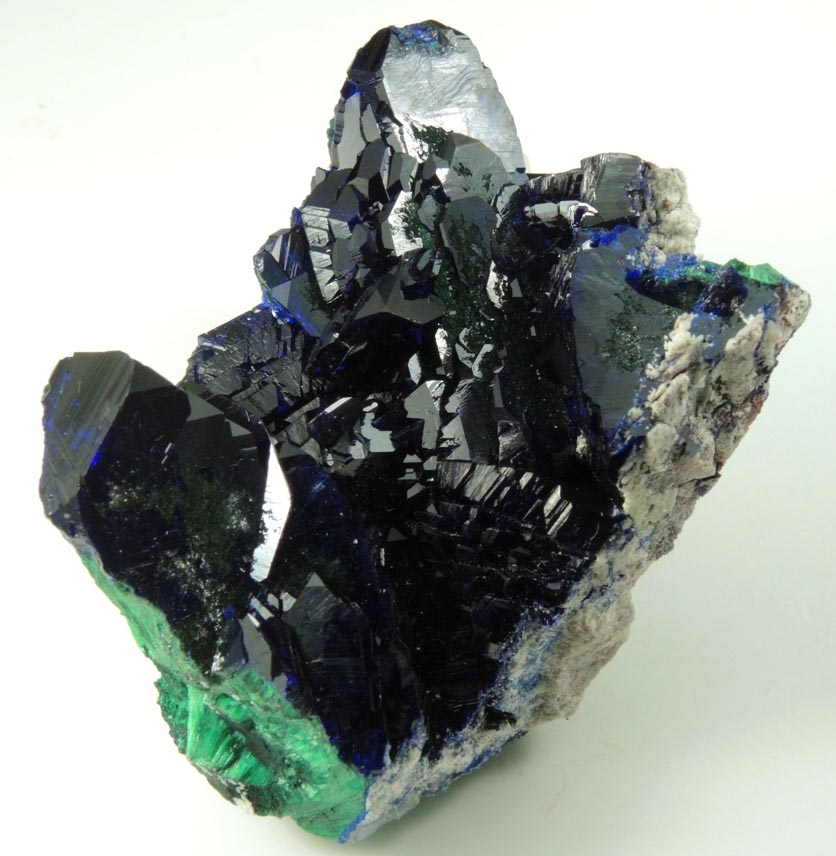 Azurite partially altered to Malachite from Milpillas Mine, Cuitaca, Sonora, Mexico