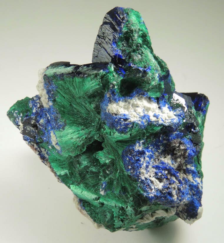 Azurite partially altered to Malachite from Milpillas Mine, Cuitaca, Sonora, Mexico