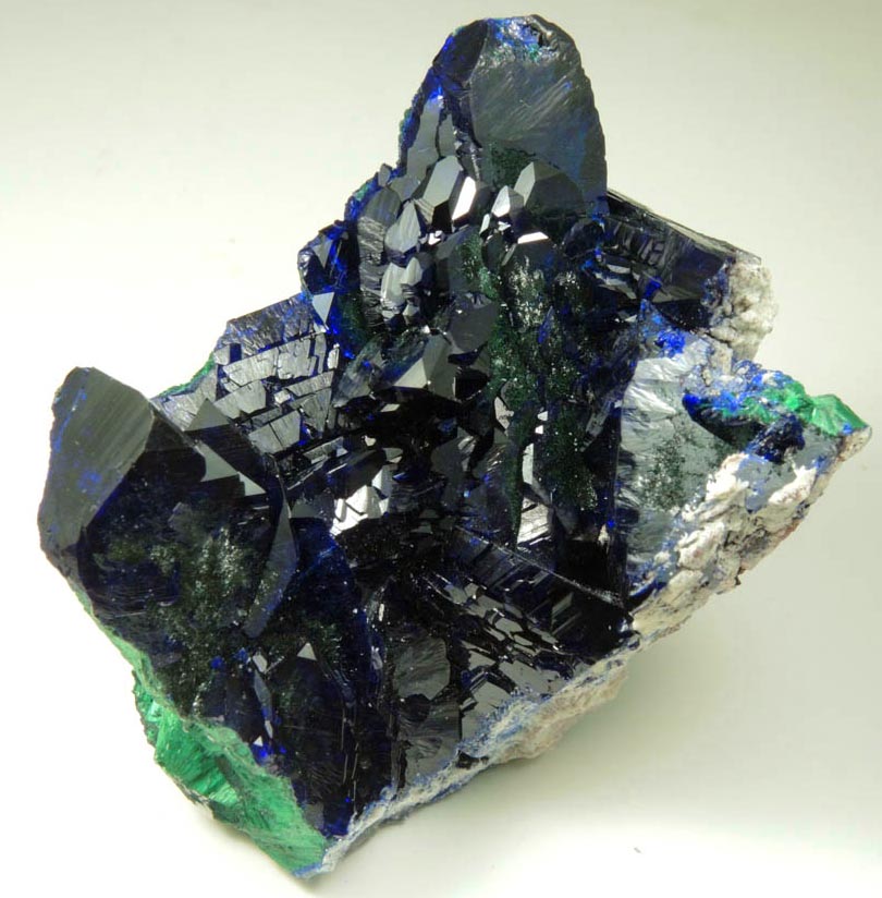 Azurite partially altered to Malachite from Milpillas Mine, Cuitaca, Sonora, Mexico