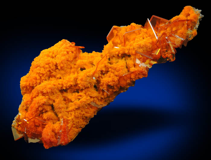 Wulfenite on Mimetite from Rowley Mine, 20 km northwest of Theba, Painted Rock Mountains, Maricopa County, Arizona