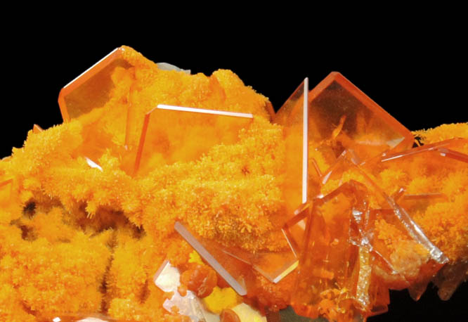 Wulfenite on Mimetite from Rowley Mine, 20 km northwest of Theba, Painted Rock Mountains, Maricopa County, Arizona