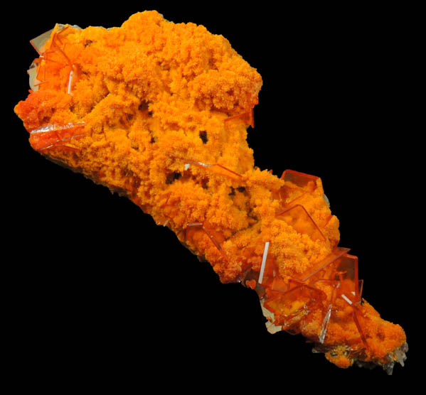 Wulfenite on Mimetite from Rowley Mine, 20 km northwest of Theba, Painted Rock Mountains, Maricopa County, Arizona