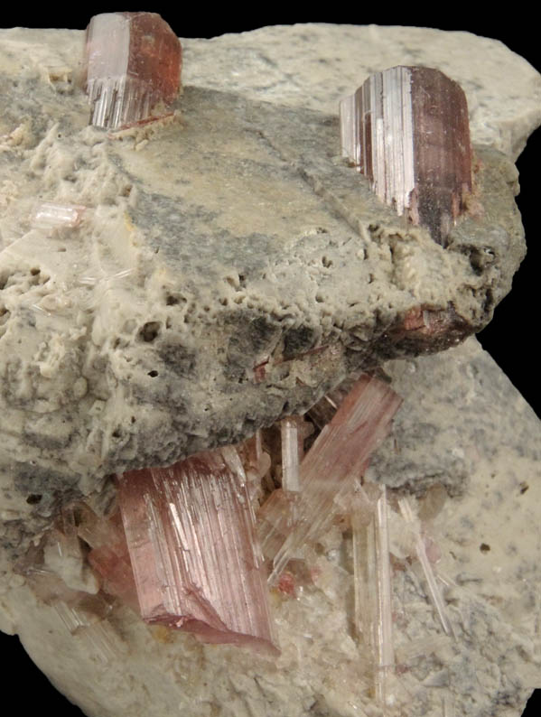 Elbaite var. Rubellite Tourmaline in Microcline from Himalaya Mine, Mesa Grande District, San Diego County, California