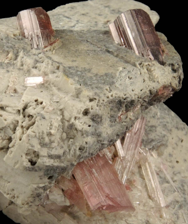 Elbaite var. Rubellite Tourmaline in Microcline from Himalaya Mine, Mesa Grande District, San Diego County, California