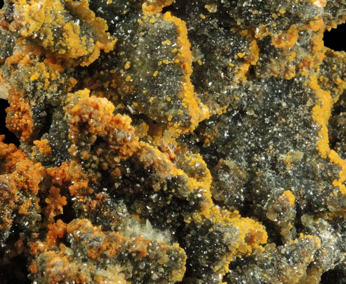 Cerussite-Willemite pseudomorphs after Descloizite with Mimetite from Chah Mileh, Anarak District, Esfahan Province, Iran