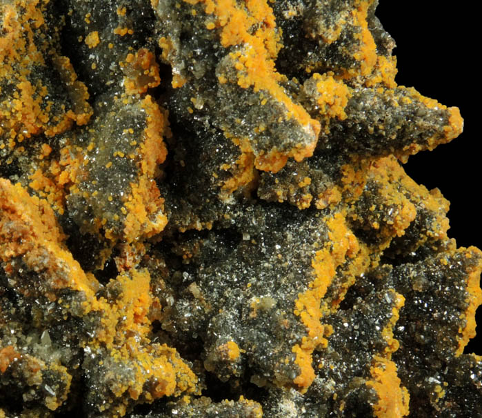 Cerussite-Willemite pseudomorphs after Descloizite with Mimetite from Chah Mileh, Anarak District, Esfahan Province, Iran