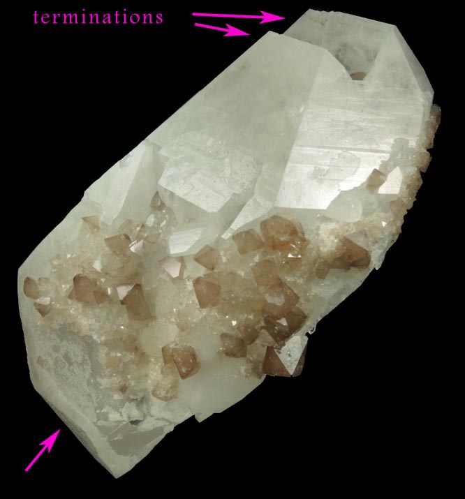 Scheelite on doubly-terminated Quartz from Yaogangxian Mine, 32 km southeast of Chenzhou, Hunan, China