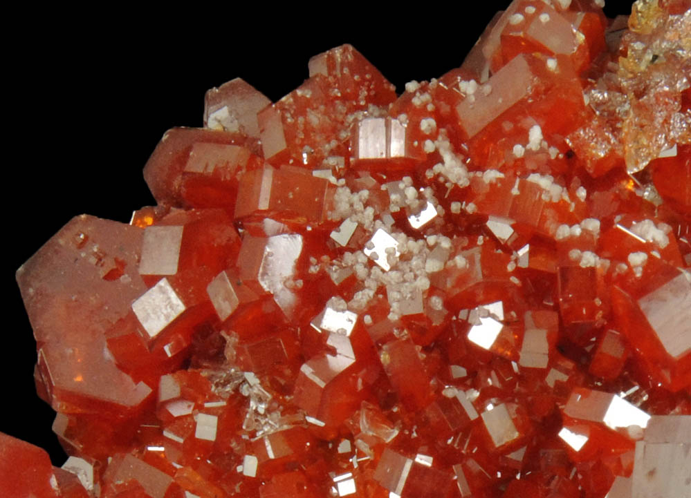 Vanadinite with Calcite on Barite from Mibladen, Haute Moulouya Basin, Zeida-Aouli-Mibladen belt, Midelt Province, Morocco