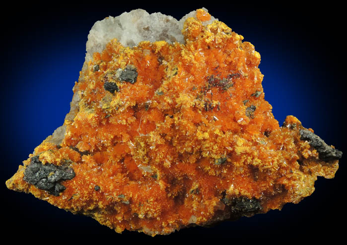 Orpiment on Barite from Quiruvilca District, Santiago de Chuco Province, La Libertad Department, Peru