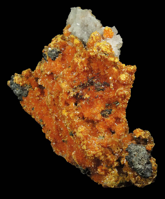 Orpiment on Barite from Quiruvilca District, Santiago de Chuco Province, La Libertad Department, Peru