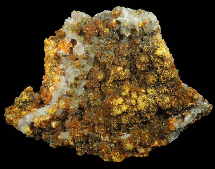 Orpiment on Barite from Quiruvilca District, Santiago de Chuco Province, La Libertad Department, Peru