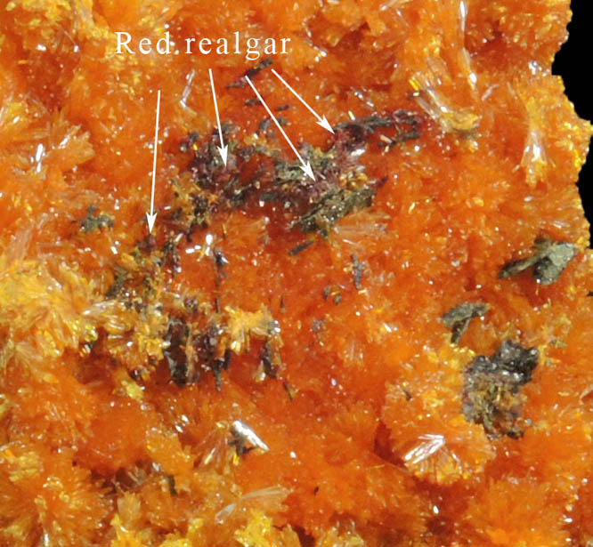 Orpiment on Barite from Quiruvilca District, Santiago de Chuco Province, La Libertad Department, Peru