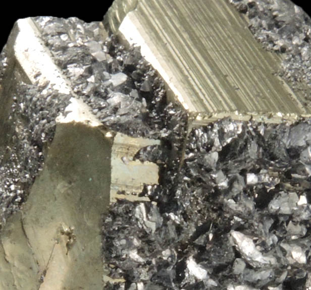 Pyrite with epitaxial Galena from Tatatila, northeast of Perote, Veracruz, Mexico