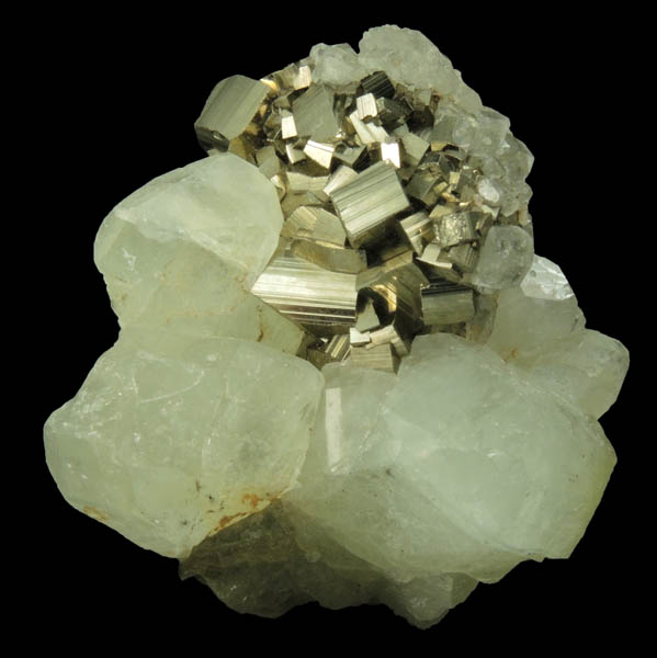 Pyrite on Datolite from Charcas, San Luis Potos, Mexico