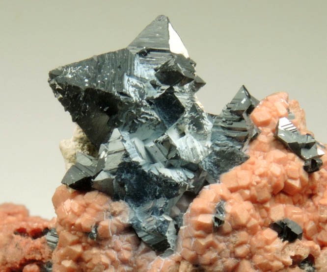 Hausmannite on Andradite Garnet from N'Chwaning Mine, Kalahari Manganese Field, Northern Cape Province, South Africa