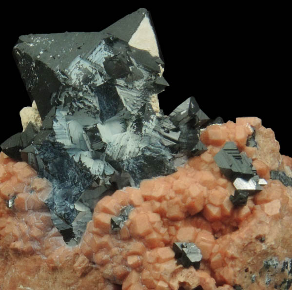 Hausmannite on Andradite Garnet from N'Chwaning Mine, Kalahari Manganese Field, Northern Cape Province, South Africa