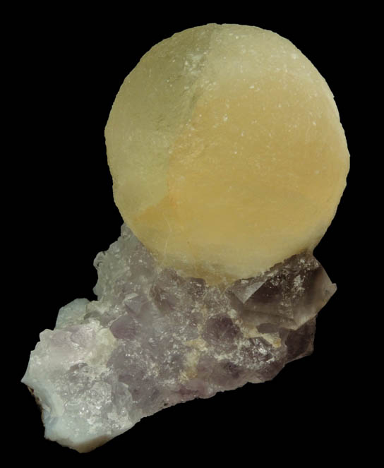 Fluorite on Amethyst Quartz from Mahodari, Nasik District, Maharashtra, India