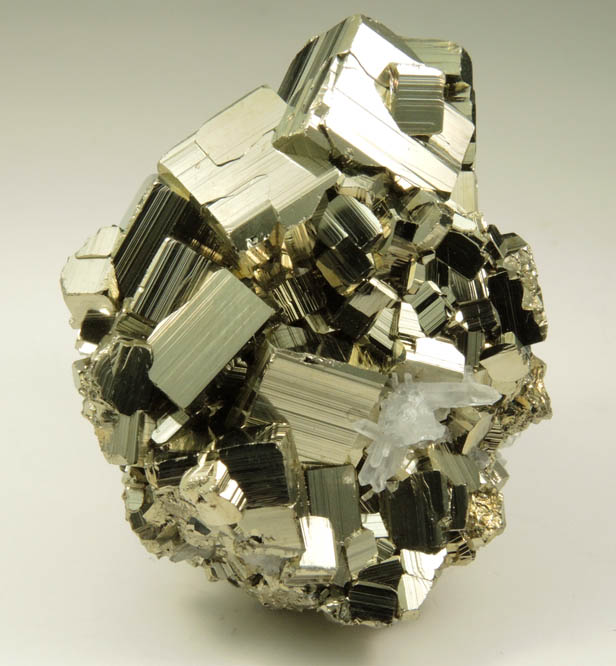 Pyrite with Quartz from Huaron District, Cerro de Pasco Province, Pasco Department, Peru