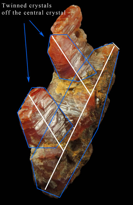 Corundum var. Ruby (twinned crystals) from Central Highland Belt, near Ratnapura, Sabaragamuwa Province, Sri Lanka