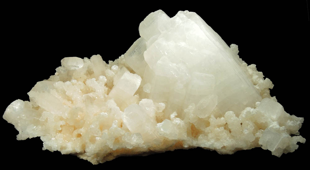 Apophyllite on Prehnite from Mumbai (Bombay) District, Maharashtra, India