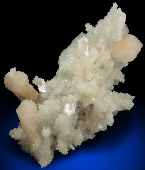 Stilbite on Quartz epimorphs after Laumontite over Calcite from Pune District, Maharashtra, India