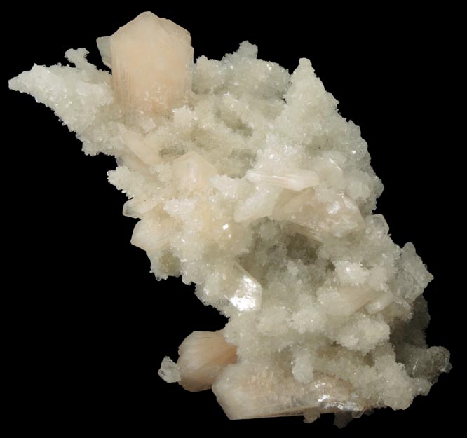 Stilbite on Quartz epimorphs after Laumontite over Calcite from Pune District, Maharashtra, India