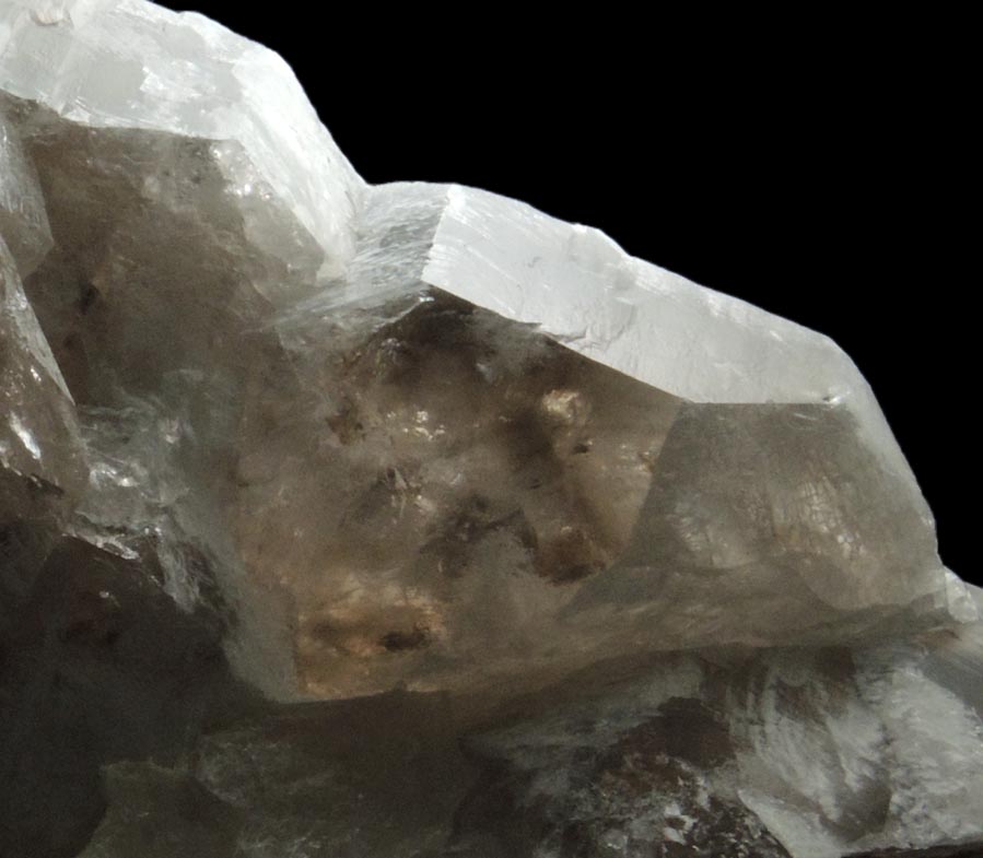 Quartz var. Smoky Quartz with white zoning from Havey Quarry, Poland, Androscoggin County, Maine