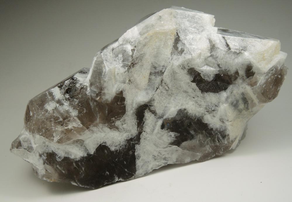 Quartz var. Smoky Quartz with white zoning from Havey Quarry, Poland, Androscoggin County, Maine