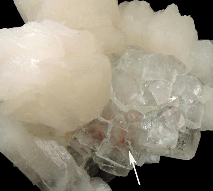 Apophyllite over Thomsonite with Stilbite from Rahuri, Nagar District, Maharashtra, India