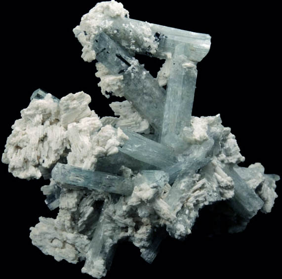 Beryl var. Aquamarine with Microcline from Erongo Mountains, 20 km north of Usakos, Damaraland, Namibia