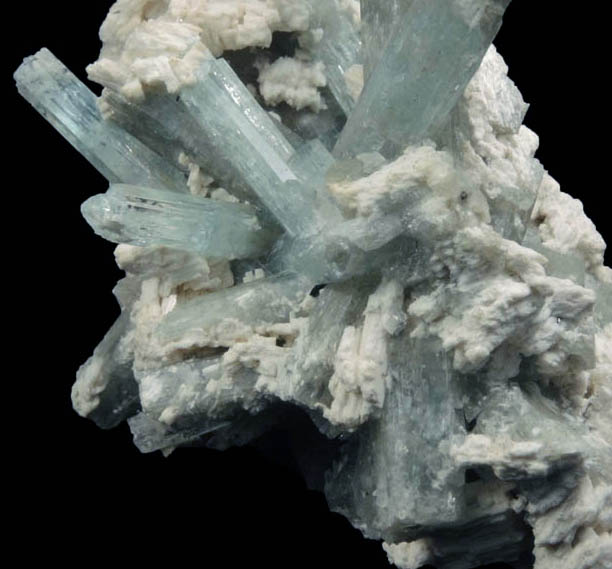 Beryl var. Aquamarine with Microcline from Erongo Mountains, 20 km north of Usakos, Damaraland, Namibia