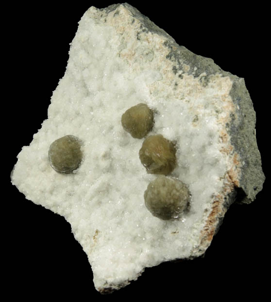 Gyrolite on Quartz from Malad-Kurar Quarry, Mumbai District, Maharashtra, India