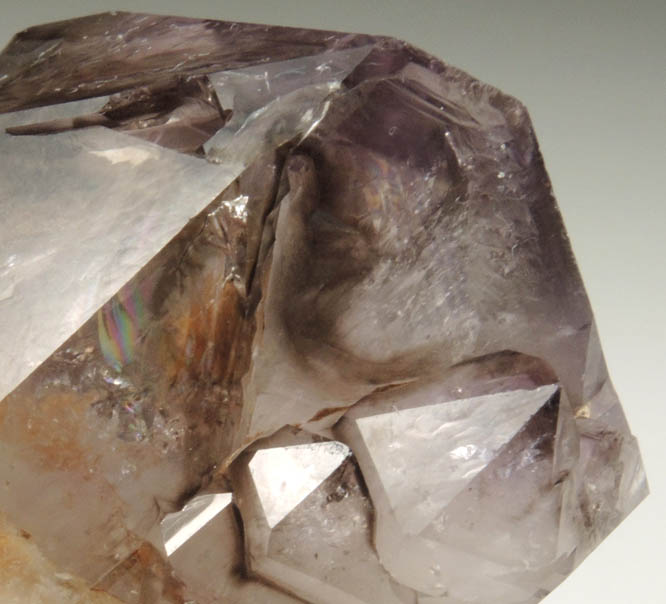 Quartz var. Smoky-Amethyst Quartz from Intergalactic Pit, Deer Hill, Stowe, Oxford County, Maine